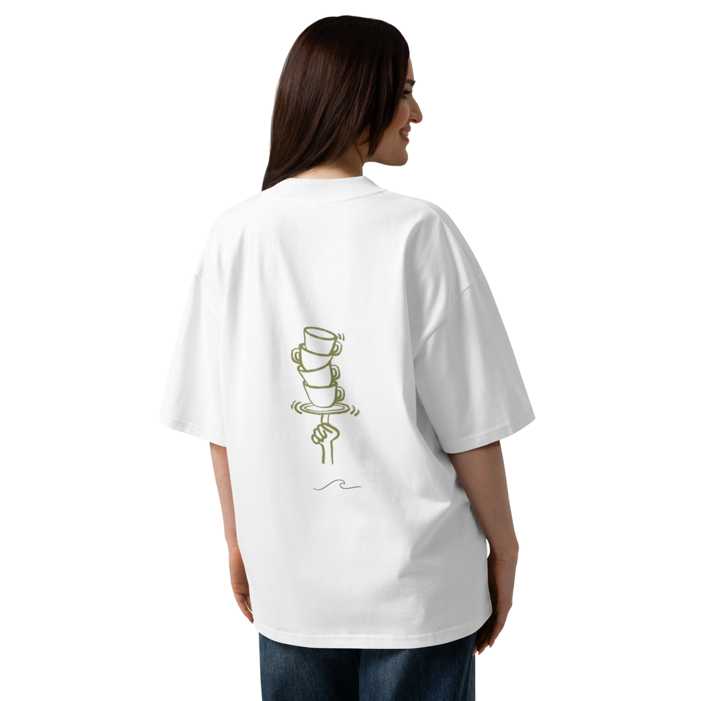 Camiseta oversize "Coastal Barista"