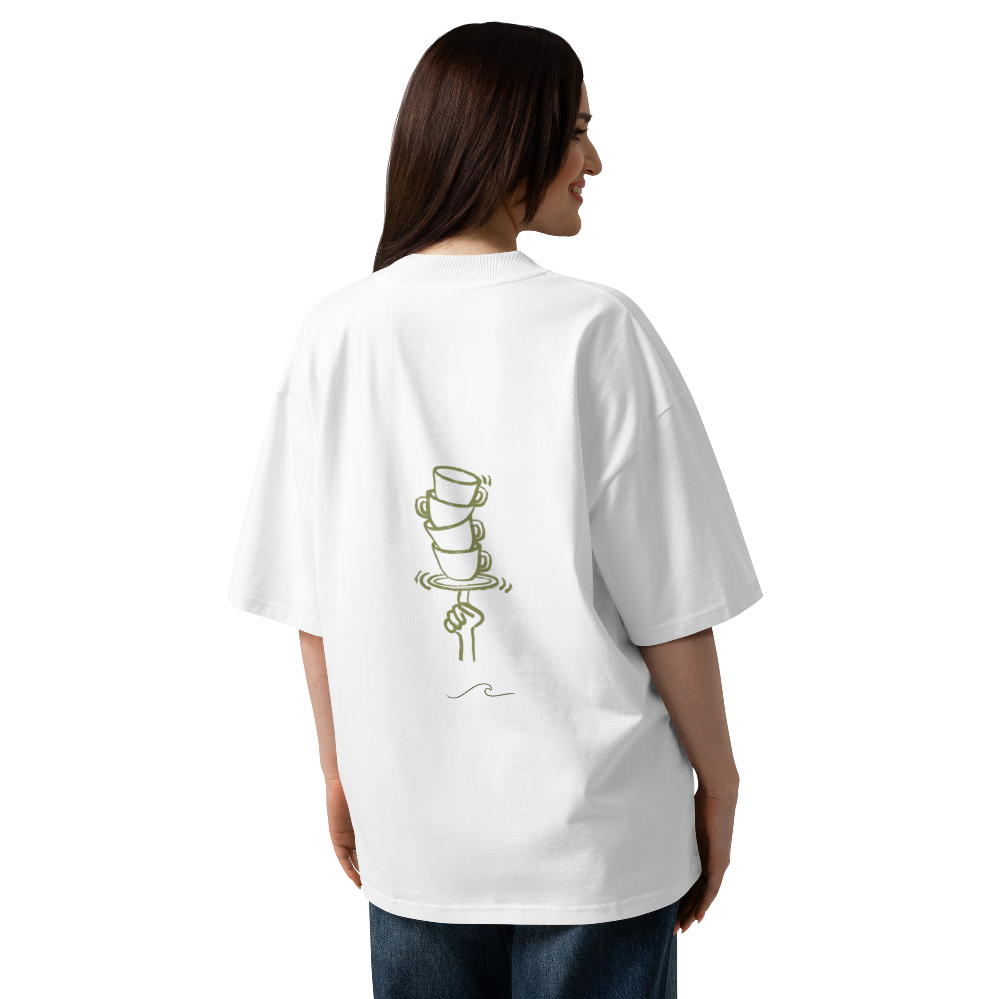 Camiseta oversize "Coastal Barista"